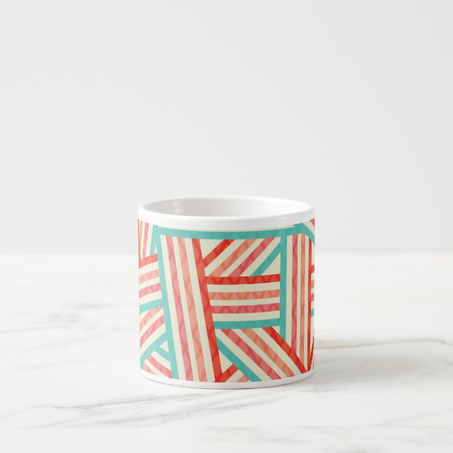 Colourful Striped Abstract Pattern Espresso Cup (Front)