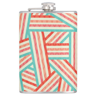 Colourful Striped Abstract Pattern Hip Flask