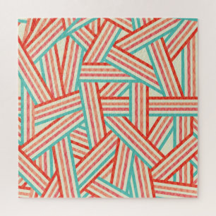 Colourful Striped Abstract Pattern Jigsaw Puzzle