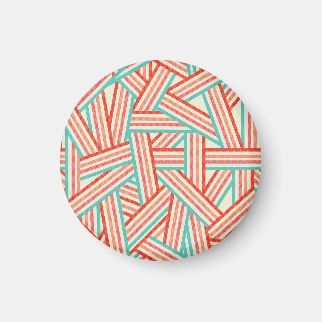 Colourful Striped Abstract Pattern Magnet (Front)