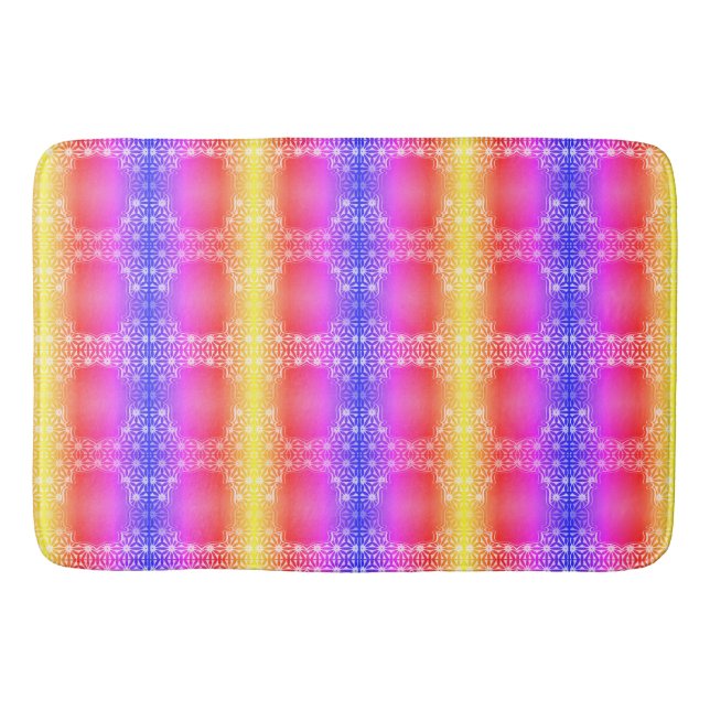 Colourful Striped Bathroom Mat (Front)