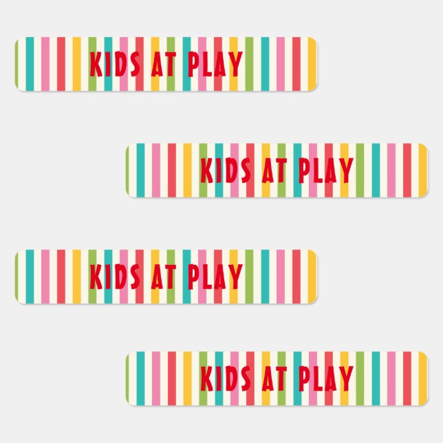 Colourful Striped Custom Skinny Iron On (Group)