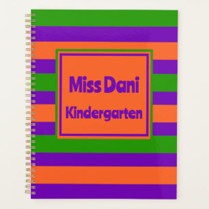 Colourful Striped Cute School Teacher/Student Planner