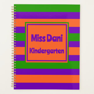 Colourful Striped Cute School Teacher/Student  Planner