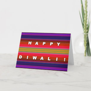 Colourful Striped Diwali Card