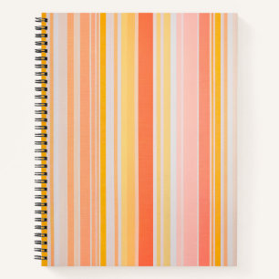 Colourful Striped Fabric Art Spiral Notebook