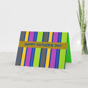 Colourful Striped Father's Day Greeting Card