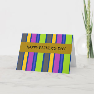 Colourful Striped Father's Day Greeting Card