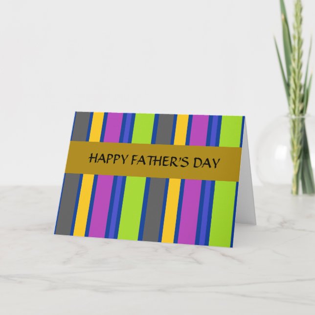Colourful Striped Father's Day Greeting Card (Front)