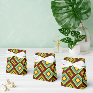 Colourful Striped Favour Boxes Multi-Coloured