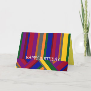 Colourful Striped Folded Greeting Card