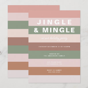 Colourful Striped Holiday Party Invitation