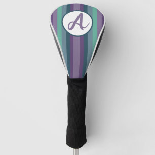 Colourful Striped Monogram Circle Design Golf Head Cover