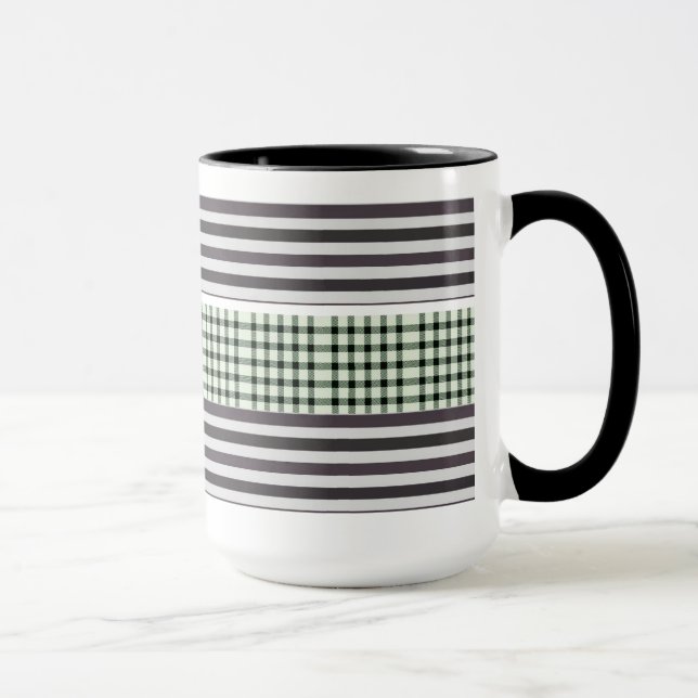Colourful striped pattern coffee mug (Right)