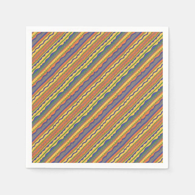 Colourful Striped Pattern Napkin (Front)
