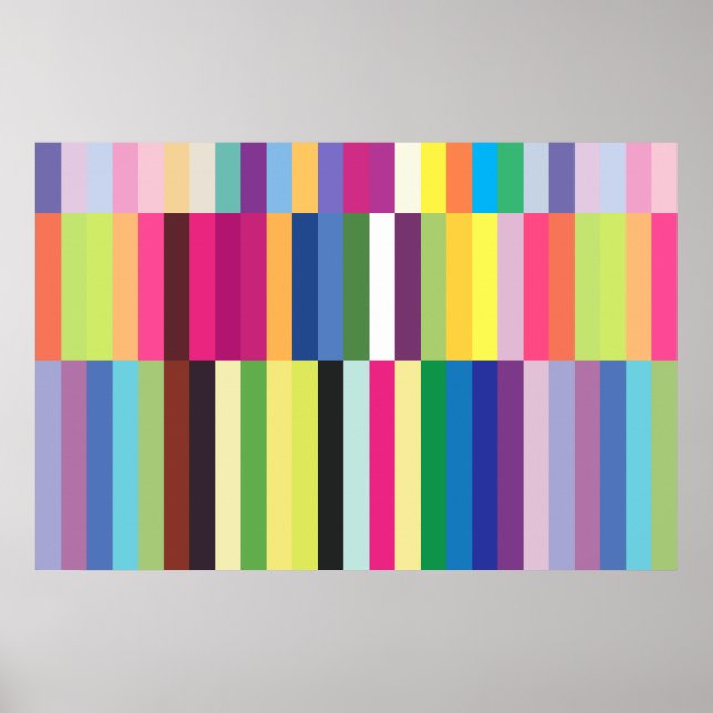 Colourful Striped Pattern Poster (Front)