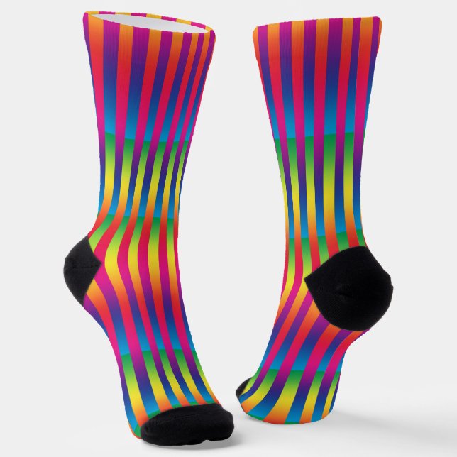 Colourful Striped Pattern Socks (Angled)
