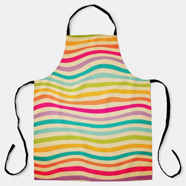 Colourful Striped Seamless Pattern. illustration.  Apron (Front)
