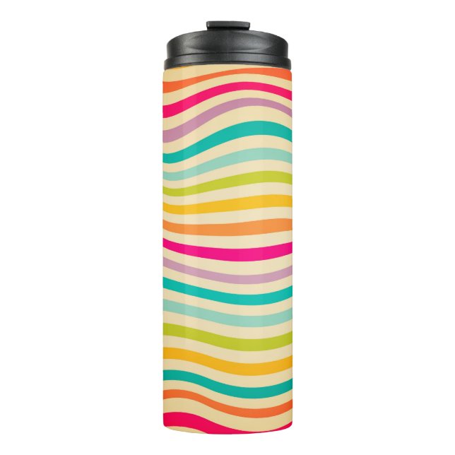 Colourful Striped Seamless Pattern. illustration.  Thermal Tumbler (Front)