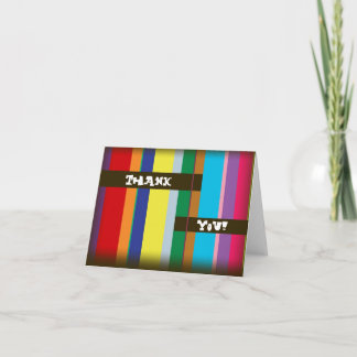 Colourful Striped Thank You Card