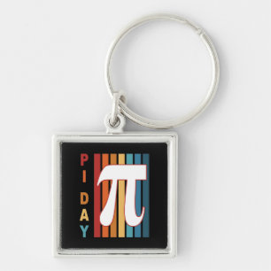 Colourful Stripes 3.14 Pi Day Key Ring