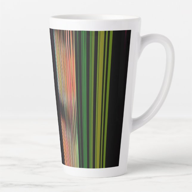 Colourful Stripes 717 Abstract Art Latte Mug (Right)