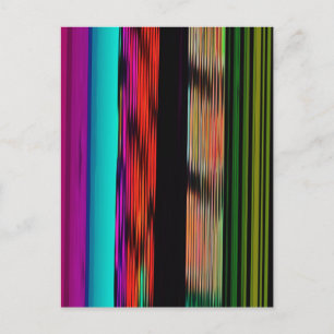 Colourful Stripes 717 Abstract Art Postcard