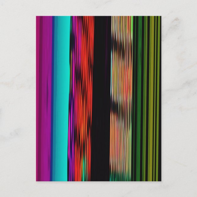 Colourful Stripes 717 Abstract Art Postcard (Front)