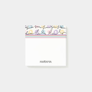 Colourful Stripes And Circles And Text Hand Writin Post-it Notes