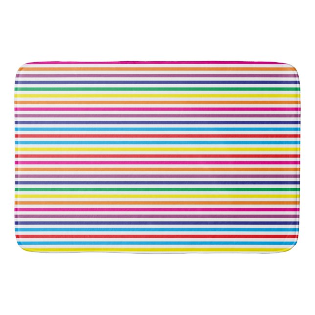 Colourful Stripes Bath Mat (Front)
