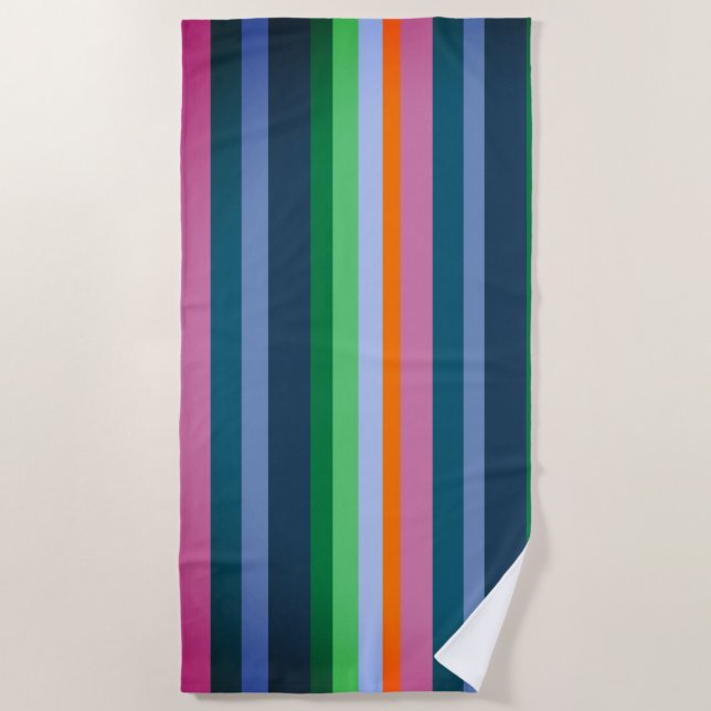 Colourful Stripes Beach Towel (Front)