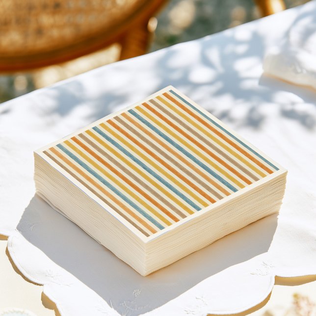 Colourful Stripes Birthday  Napkin (Creator Uploaded)