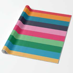Colourful Stripes Birthday Party Wrapping Paper