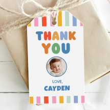 Colourful Stripes Boy 1st Birthday Photo