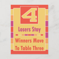 Colourful Stripes Bunco Table Card #4 to 3