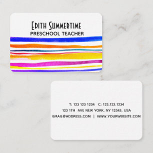 colourful stripes business card