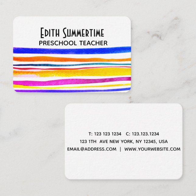 colourful stripes business card (Front/Back)