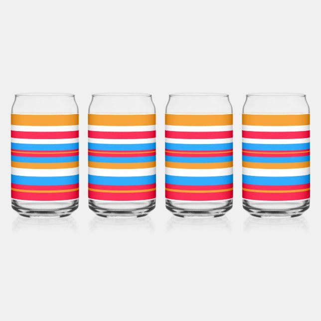 colourful stripes can glass (Front)