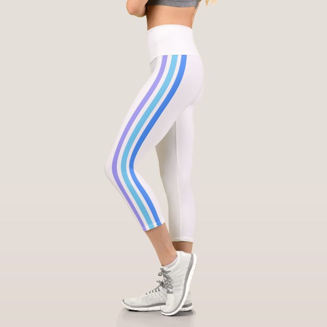 Colourful Stripes Capri Leggings (Left)