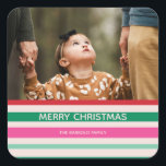 Colourful Stripes Christmas Photo Sticker<br><div class="desc">Add a pop of festive cheer with our classic Christmas collection,  featuring a bright and colourful typographic design. Perfect for spreading joy,  these bold and vibrant cards and invitations bring a playful twist to traditional holiday greetings. Customise each piece to make your holiday season merry,  bright,  and uniquely yours!</div>