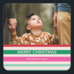 Colourful Stripes Christmas Photo Sticker<br><div class="desc">Add a pop of festive cheer with our classic Christmas collection,  featuring a bright and colourful typographic design. Perfect for spreading joy,  these bold and vibrant cards and invitations bring a playful twist to traditional holiday greetings. Customise each piece to make your holiday season merry,  bright,  and uniquely yours!</div>
