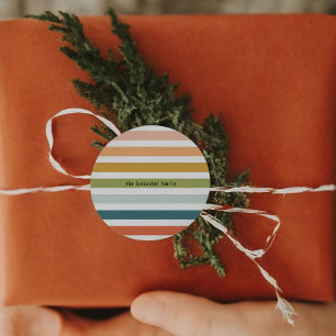 Colourful Stripes Classic Round Sticker