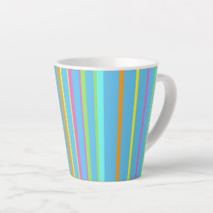 Colourful Stripes Cust. BG Colour Turqoise Latte M Mug