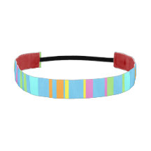 Colourful Stripes Cust. BG Turqoise Headband