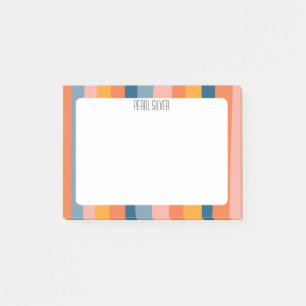 Colourful Stripes CUSTOM Monogram Personalised Post-it Notes