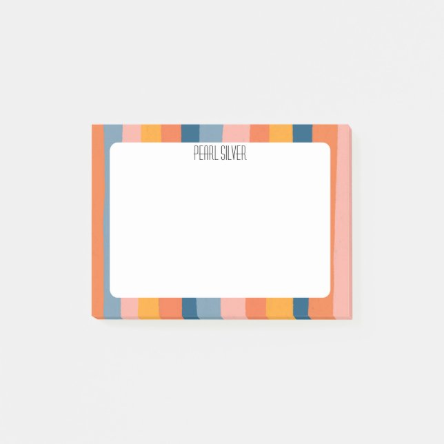 Colourful Stripes CUSTOM Monogram Personalised  Post-it Notes (Front)