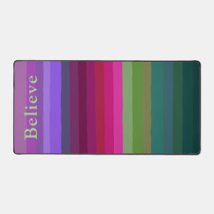 Colourful Stripes Custom Text Desk Mat