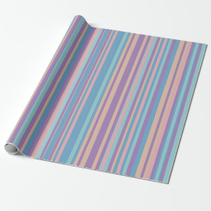 Colourful Stripes Danish Pastel Pattern Wrapping Paper