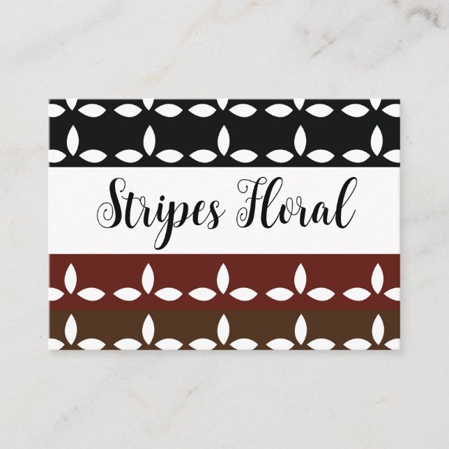 Colourful Stripes Geometric Floral Pattern     Business Card (Front)