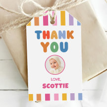 Colourful Stripes Girl 1st Birthday Photo